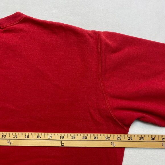 VINTAGE Polo Jeans Co Sweatshirt Mens M/L Red Long Sleeve Graphic Pullover 90S - Picture 10 of 12